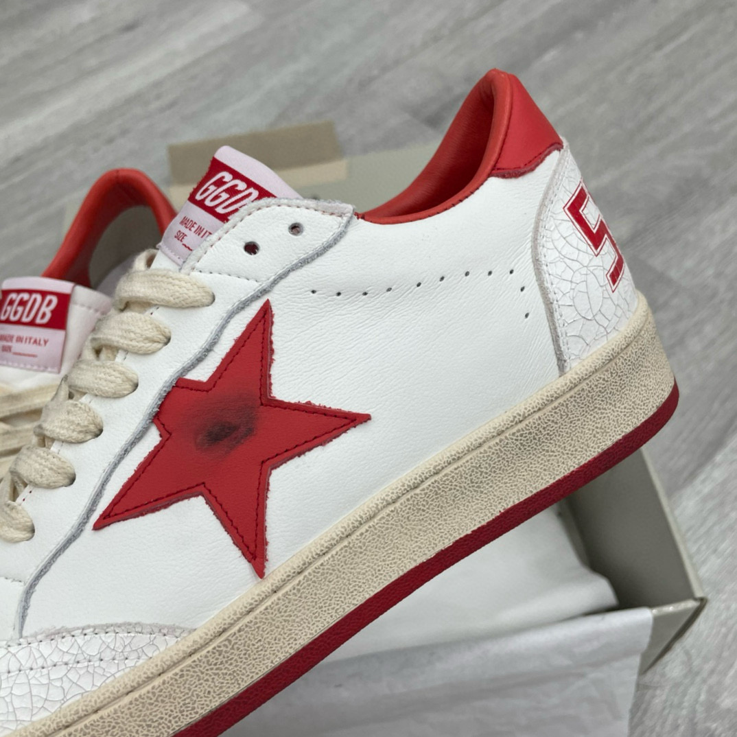 2024 Unisex GGDB White Red Leather Sneakers MJ00260