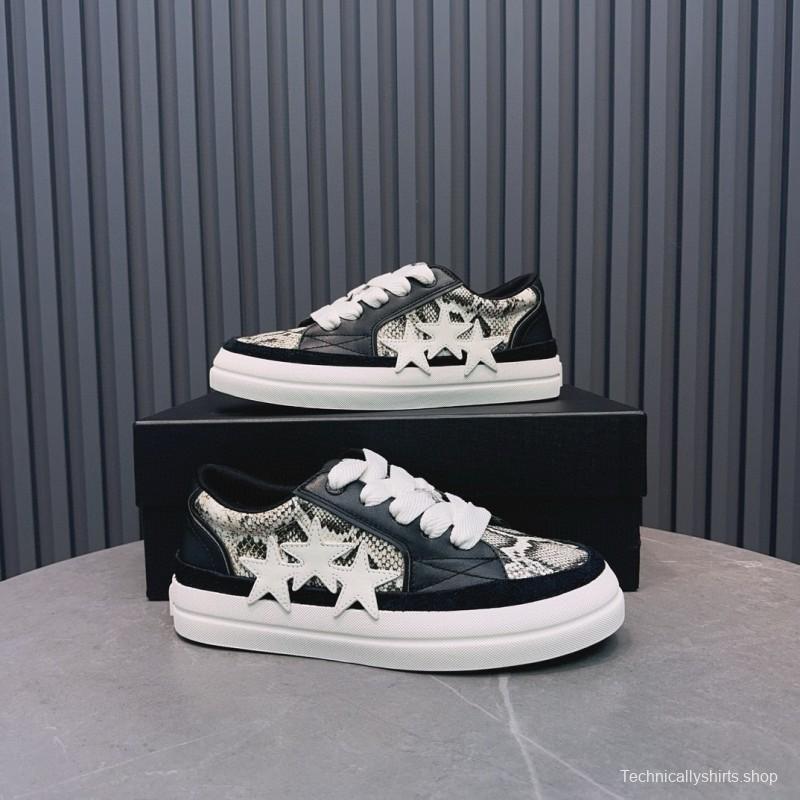 2024 Unisex Amiri Black White Leather Sneaker MJ00300
