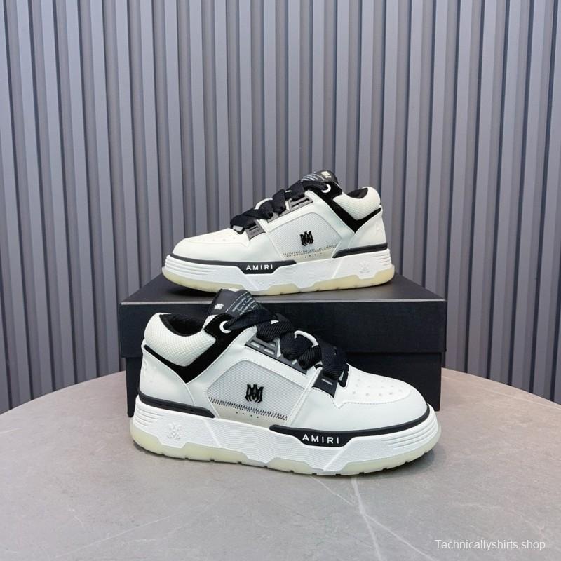 2024 Unisex Amiri Black White Leather Sneakers MJ00360