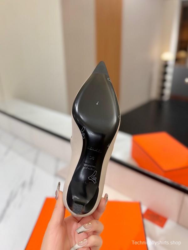 2025 Women Hermès White Leather Mary Jane