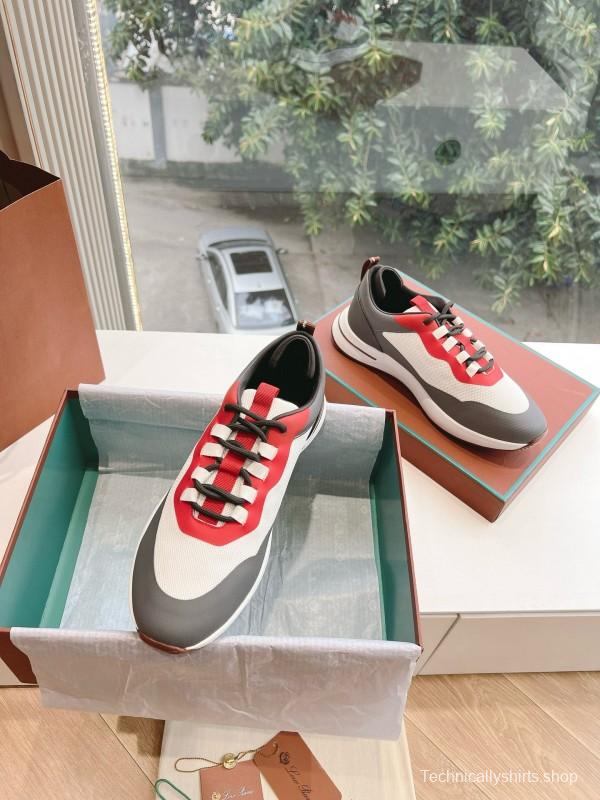 2024 Unisex Le Parmentier gray white red knit sneakers MJ00340