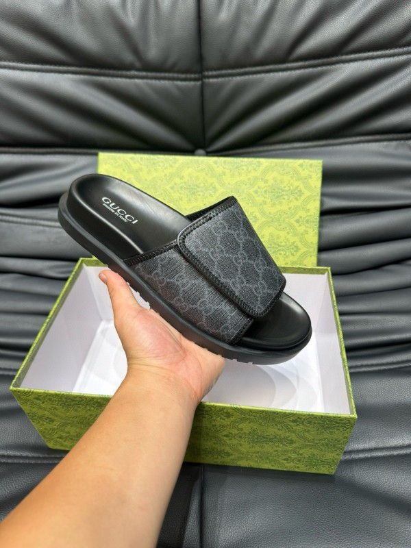 2024 Slippers Gucci Black Fabric Slippers MJ00200