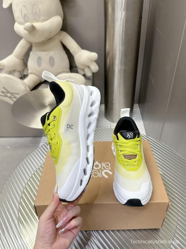 2025 Unisex Loewe Yellow White Black Mesh Leather Sneakers