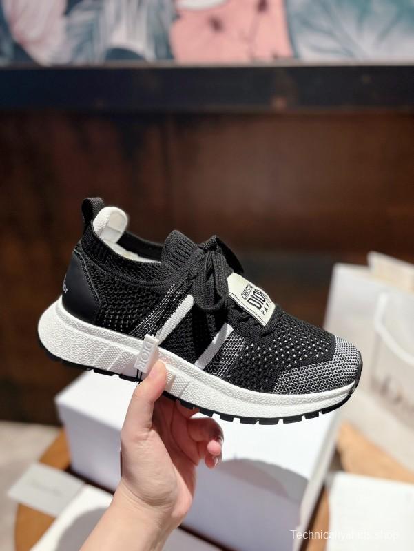 2025 Unisex Dior Black Grey Flyknit Sneaker LY00260
