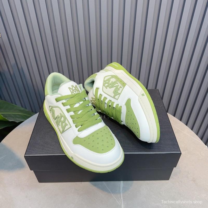 2025 Unisex Amiri Green White Leather Sneakers MJ00360