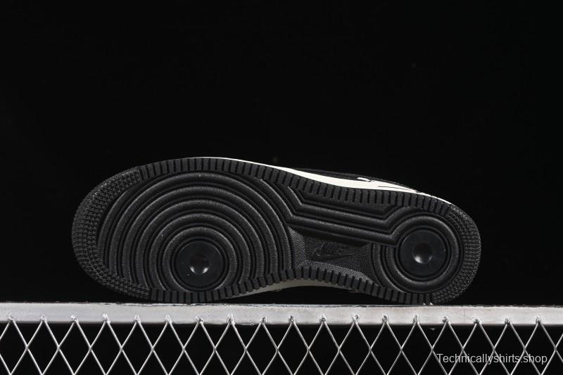 Nike Air Force 1'07 Low Black White Triple Swoosh Casual Sneakers - SC9207-537