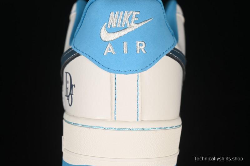 Nike Air Force 1 '07 Low Dior Collaboration Stone Blue Low-Top Casual Sneakers - KK1988-088