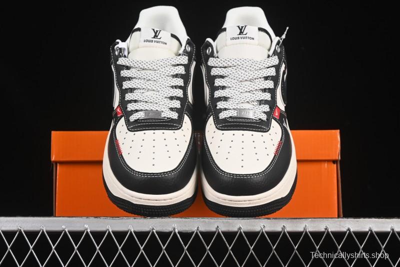 Nike Air Force 1 '07 Low LV Collaboration Black Leather Casual Sneakers - YX5066-349