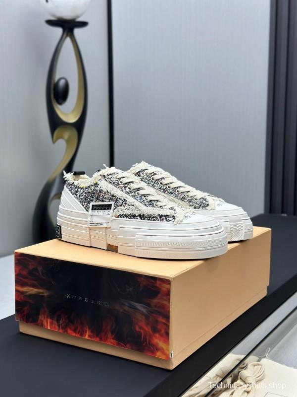 2025 Unisex XVESSEL White Black Canvas Plimsolls Vulcanized AS00260