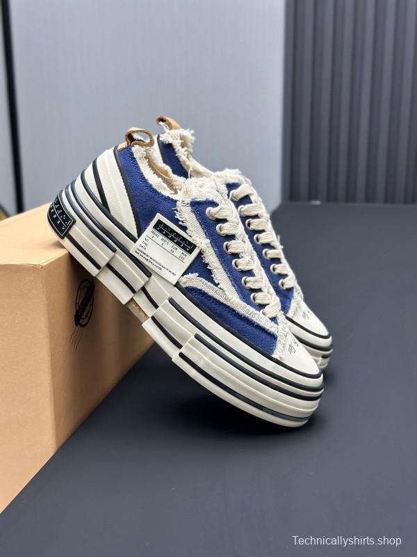 2025 Unisex XVESSEL Navy White Canvas Plimsolls Vulcanized AS00240