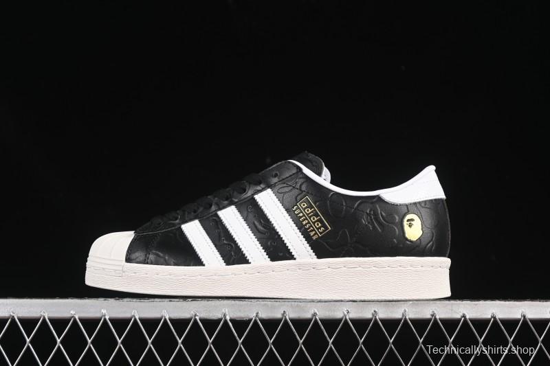 Adidas Bape Superstar Casual Sneakers with Shell Toe Design - JQ3666