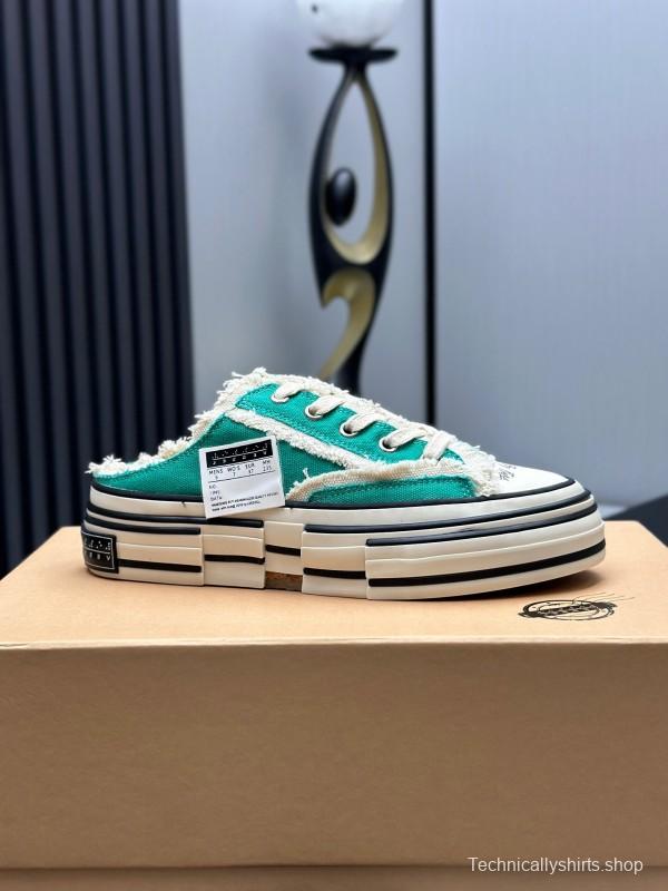 2025 Unisex XVESSEL Green White Canvas Plimsolls Vulcanized AS00240