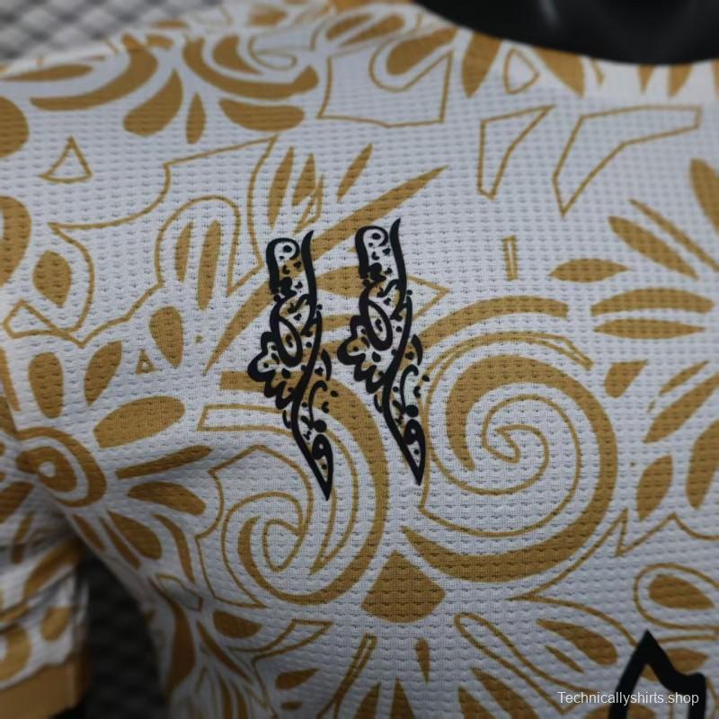 Player Version 25/26 FC Palestine White with Golden Floral Pattern Jersey