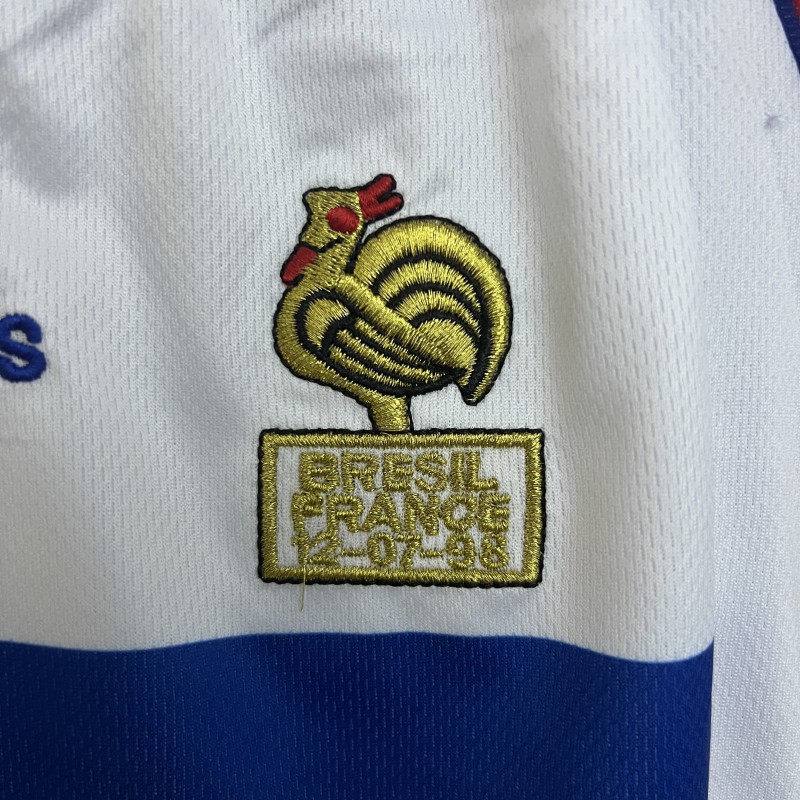 Retro 1998 Kids France Away Size 16-28 Jersey