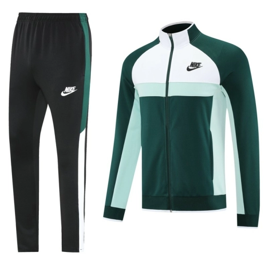 2025 Nike Green/White Full Hoodie Zipper Jacket +Long Pants