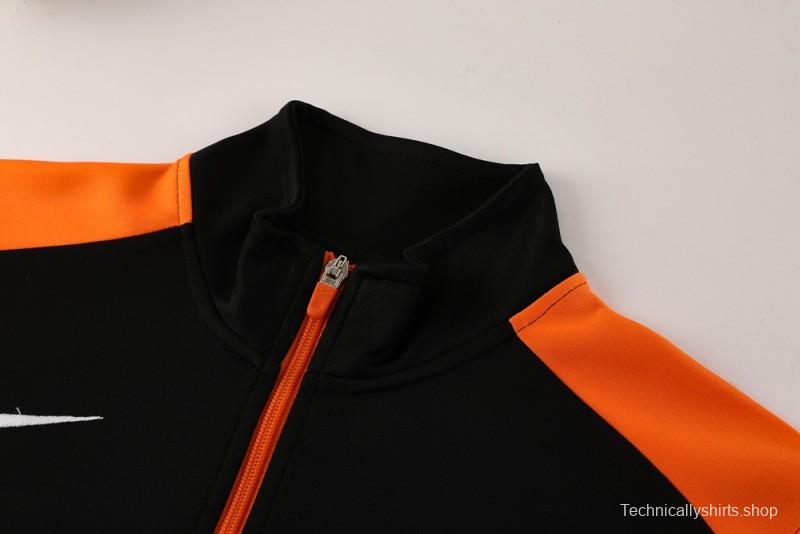 2025 Nike Orange/Black Full Hoodie Zipper Jacket +Long Pants
