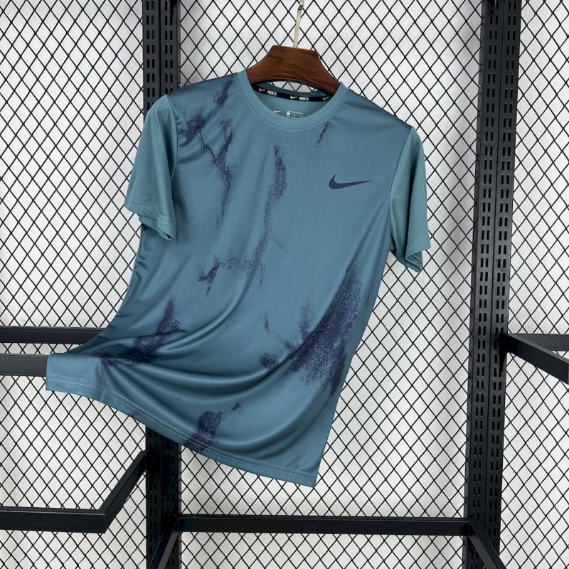 2025 NIKE Training Light Blue with Abstract Paint Brush Pattern T-Shirt #1045
