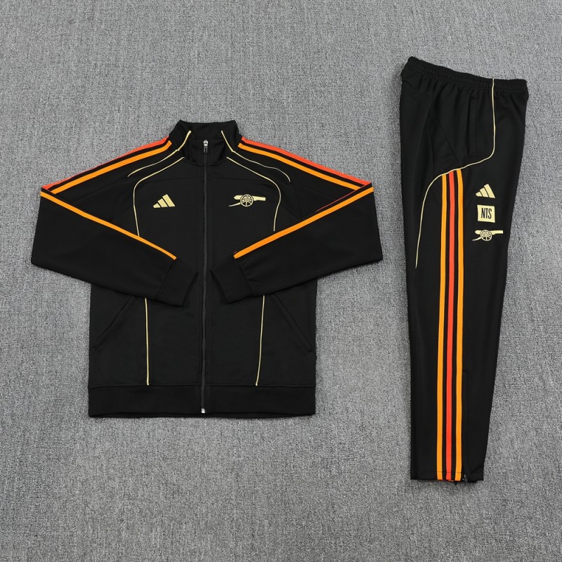 25/26 Arsenal Black Full Zipper Jacket + Long Pants