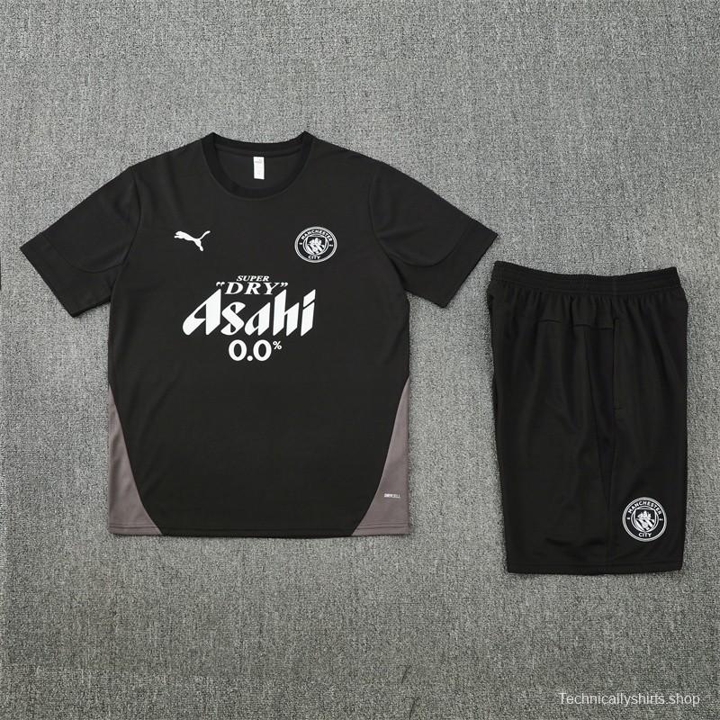 25/26 Manchester City Black with XS Short Sleeve+Soccer Shorts