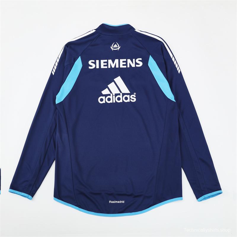 Retro 05/06 Real Madrid Royal Blue Half Zipper Jacket+Long Pants