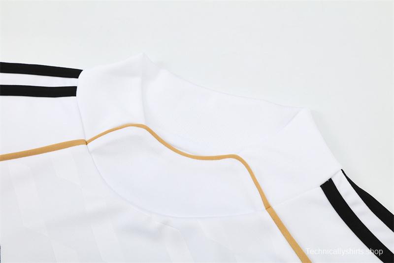 Retro 11/12 Real Madrid White Half Zipper Jacket+Long Pants