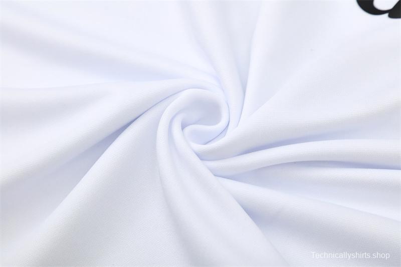 Retro 15/16 Real Madrid White Half Zipper Jacket+Long Pants