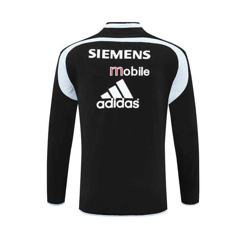 Retro 04/05 Real Madrid Black Half Zipper Jacket+Long Pants