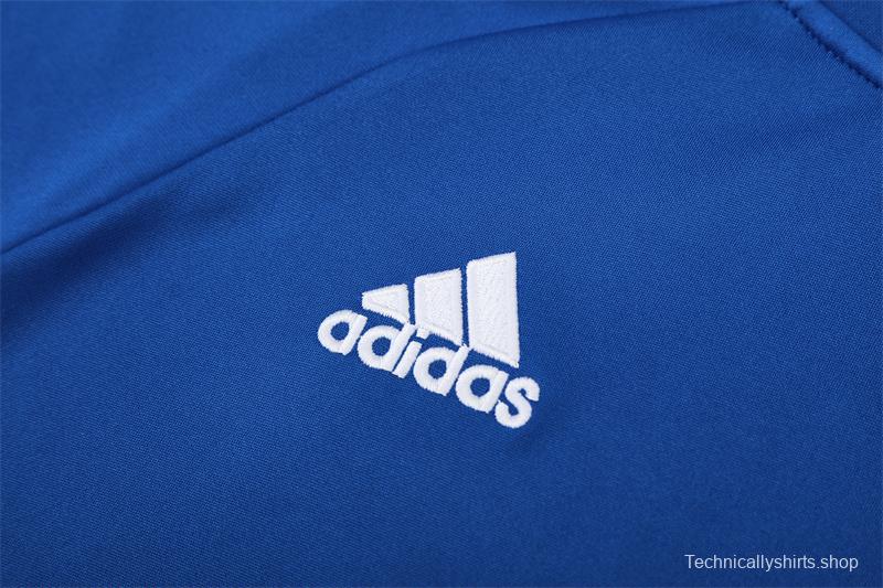 Retro 13/14 Real Madrid Color Blue Half Zipper Jacket