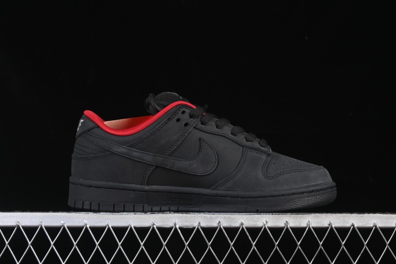 Nike Supreme x Nike SB Dunk Low Ocean Fog Limited Edition Black Warrior Low Top Casual Skate Shoes - HQ8487-001