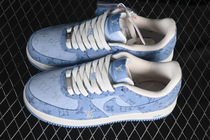 Nike Air Force 1 '07 Low LV Collaboration Light Blue Casual Sneakers - YF9511-823
