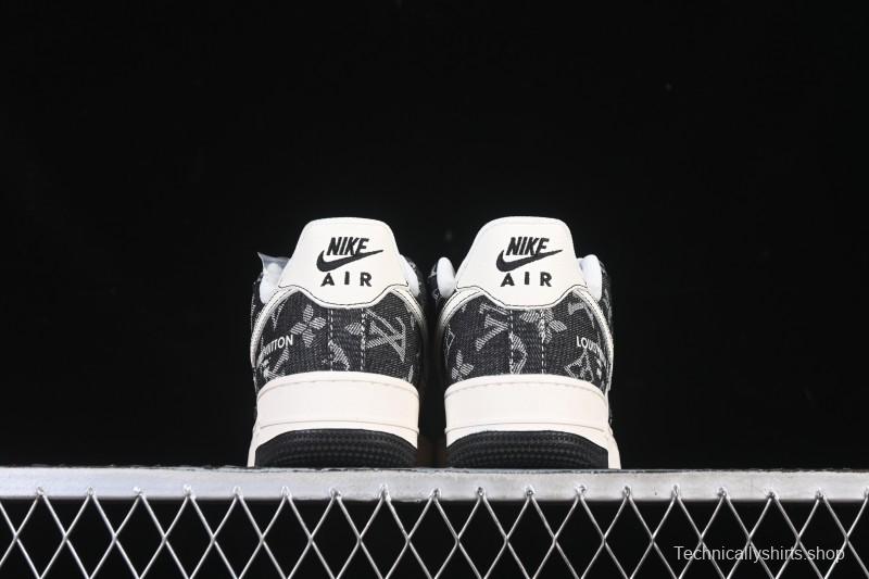 Nike Air Force 1 '07 Low LV Collaboration Denim Beige Black Stitching Casual Sneakers - MZ9588-815