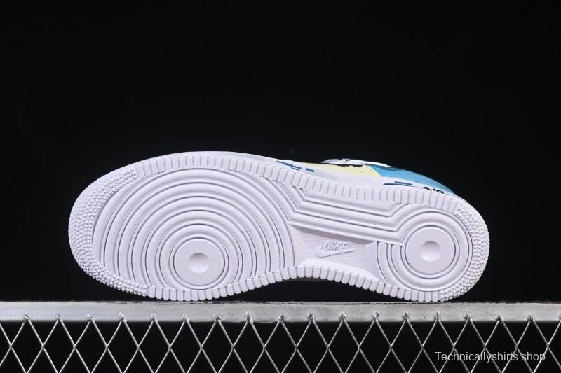 Nike Air Force 1'07 Low Hand-drawn Graffiti Electric Blue Tone Casual Sneakers - FB8917-300