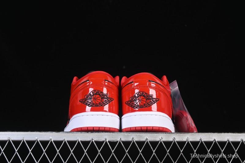 Nike Air Jordan 1 Low AJ1 Patent Leather Black Red Low-Top Casual Sneakers HV4089-006