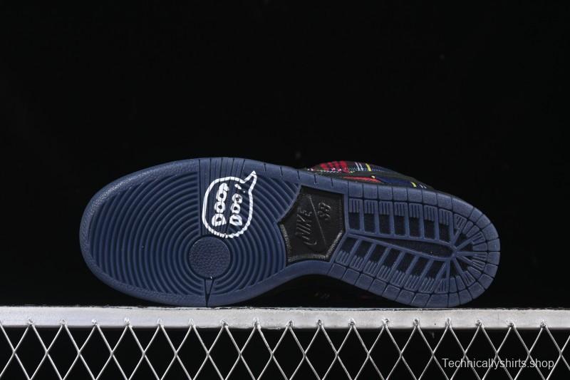 Nike SB Dunk Low Nardwuar Collaboration Scottish Plaid Low-Top Casual Skate Shoes - II1493-600