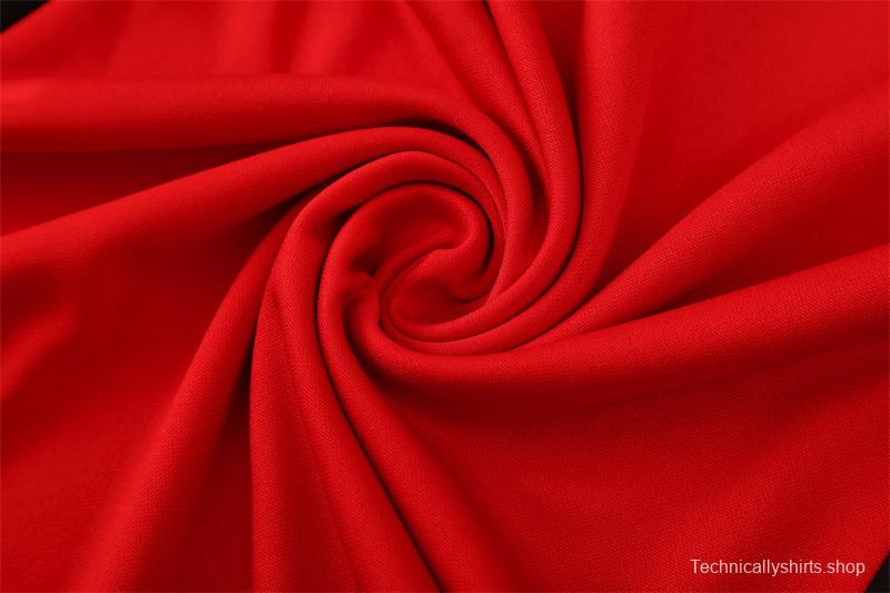 Retro 02/03 Manchester United Red Half Zipper Jacket+Long Pants