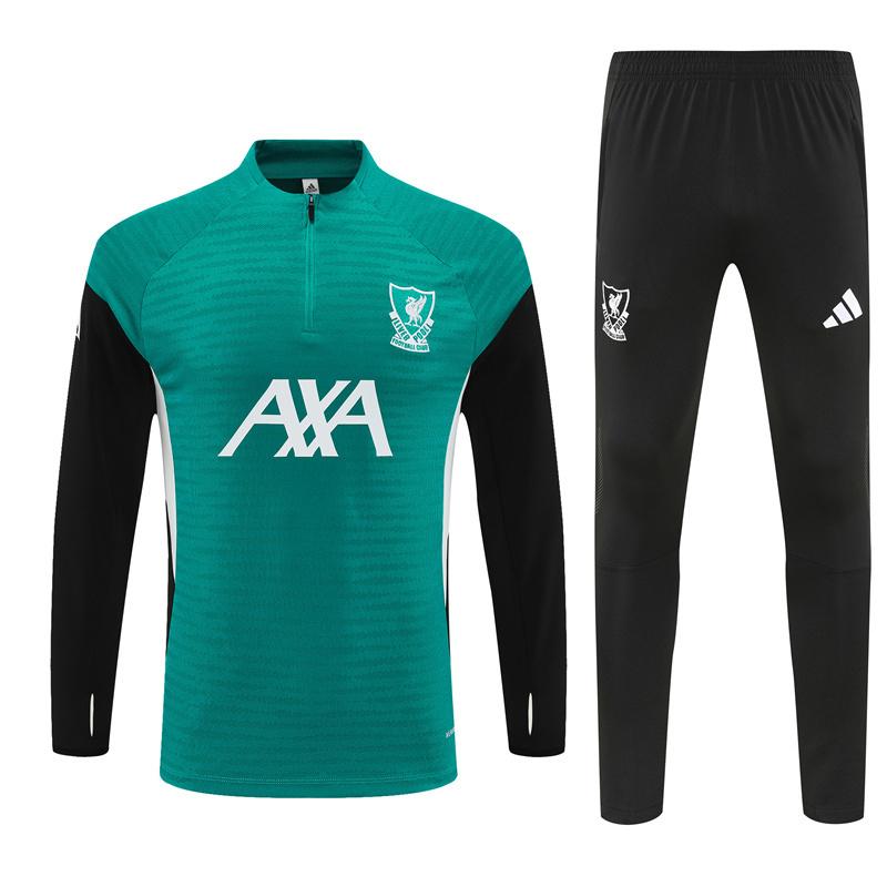 Player Version 25/26 Liverpool Green AD on Both Sleeves Half Zipper Jacket+Long Pants