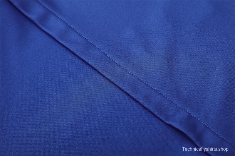 2002 Brazil Color Blue Half Zipper Jacket+Long Pants