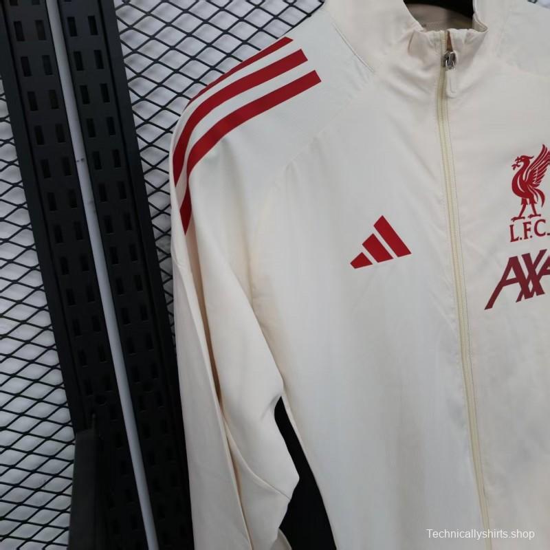 25/26 Liverpool White Windbreaker (with Inner Lining)