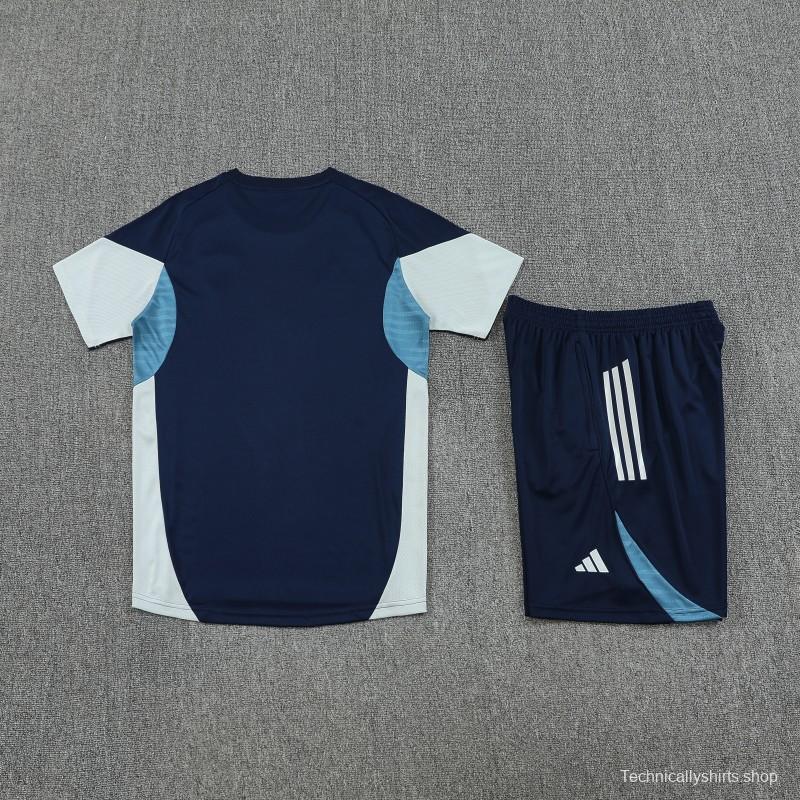 25/26 Real Madrid Navy Short Sleeve Jersey+Shorts