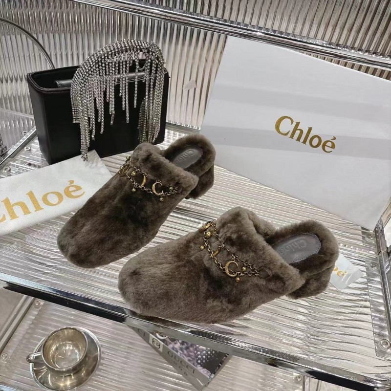 Chloe 2025/SS Genuine Fur Slides - LY00320