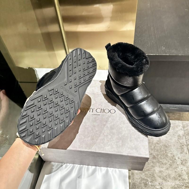 JIMMY CHOO 2025 SS Casual White Sneakers with Genuine Wool Snow Boots - LY00340