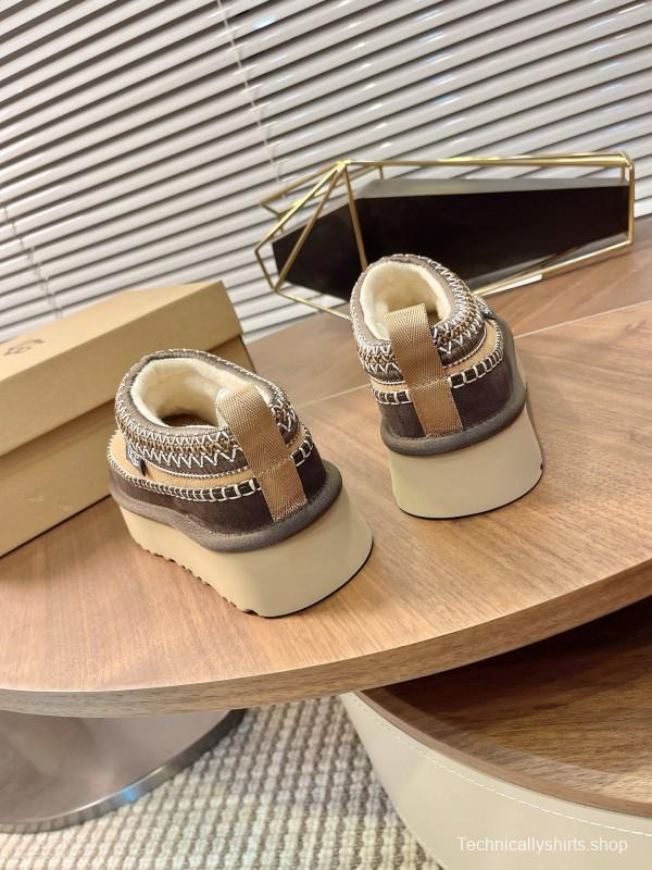 UGG Ethnic Tazz Series Thickened Height-Increasing Slip-On Fur Shoes - MJ00220