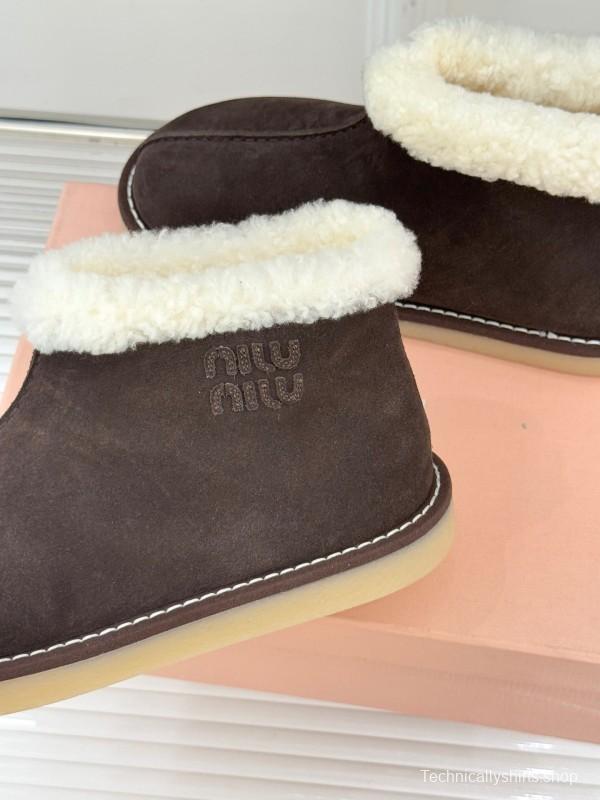 Miu Miu Retro Shearling Platform Snow Boots - KFY00300