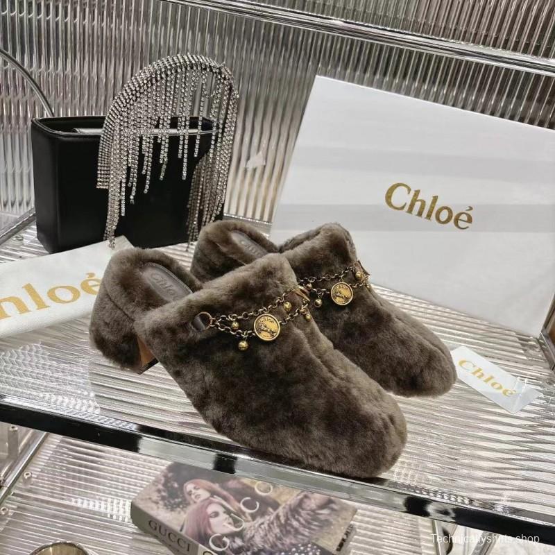 Chloe 2025/SS Genuine Fur Slides - LY00320