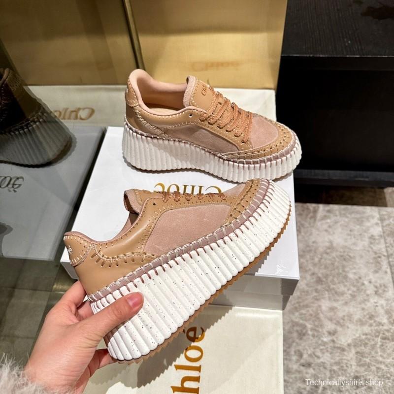 Chloe 2025/SS Hand-Stitched Mark Line Casual Shoes - LY00350
