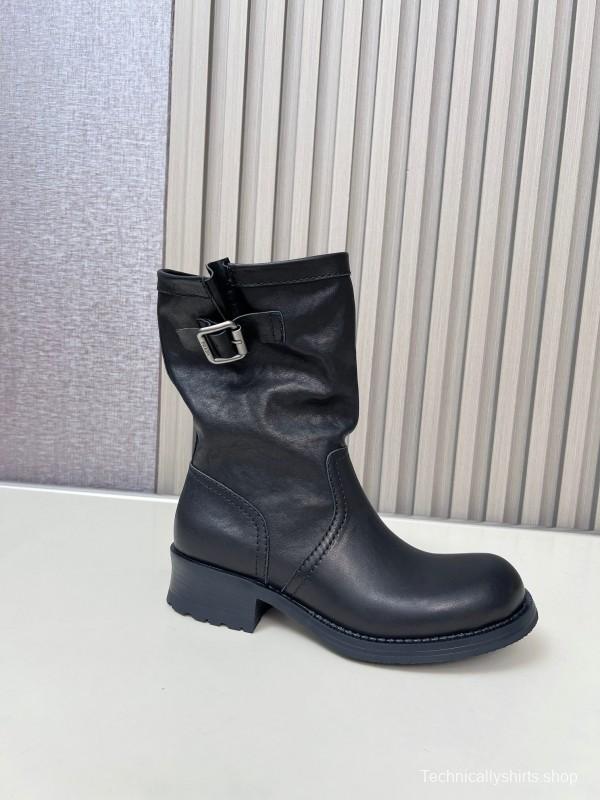 Prada 2025 SS Retro Martin Boots Riding Boots - LY00350