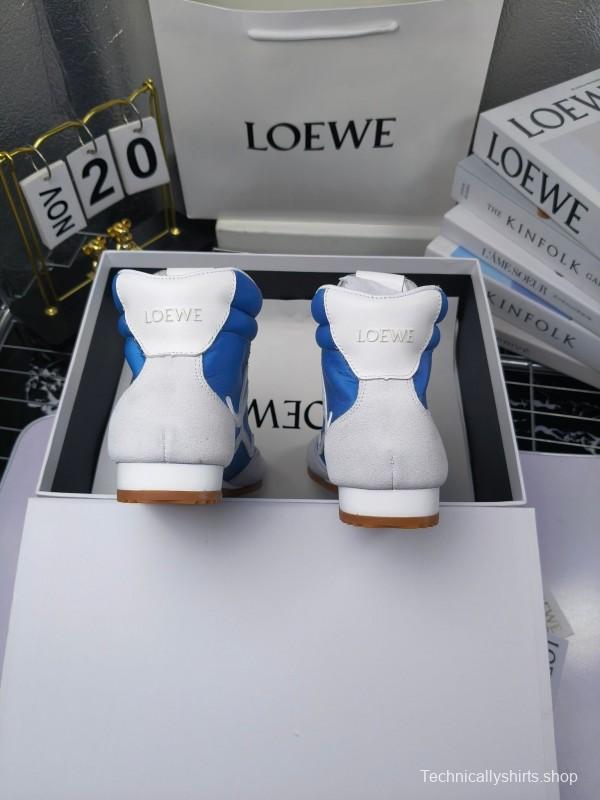 LOEWE High-Top German Training Sneakers Retro Fashion Casual White Shoes - LY00330