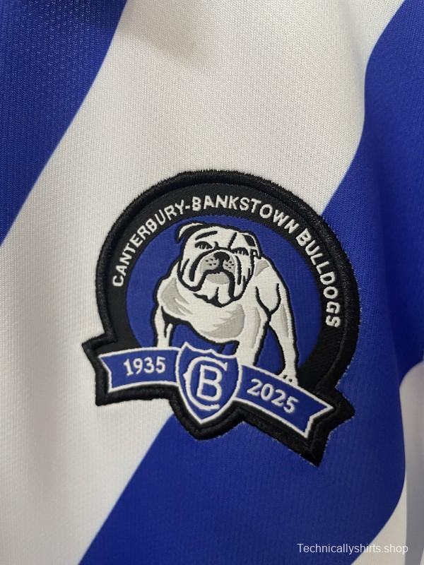 25/26 Canterbury-Bankstown Bulldogs White with Blue V-Pattern Jersey