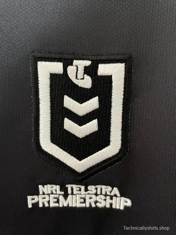 2025 Redcliffe Dolphins Red with Tonal Hoops Home Jersey