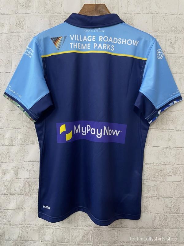 25/26 Gold Coast Titans Navy Blue with Sky Blue and Gold Chevrons Jersey